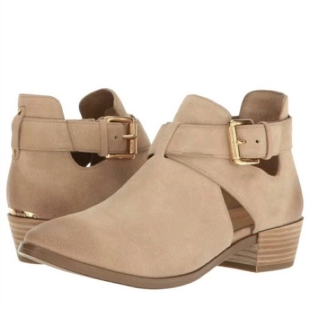 Michael Kors cutout suede ankle booties